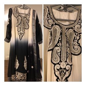 Black and white anarkali